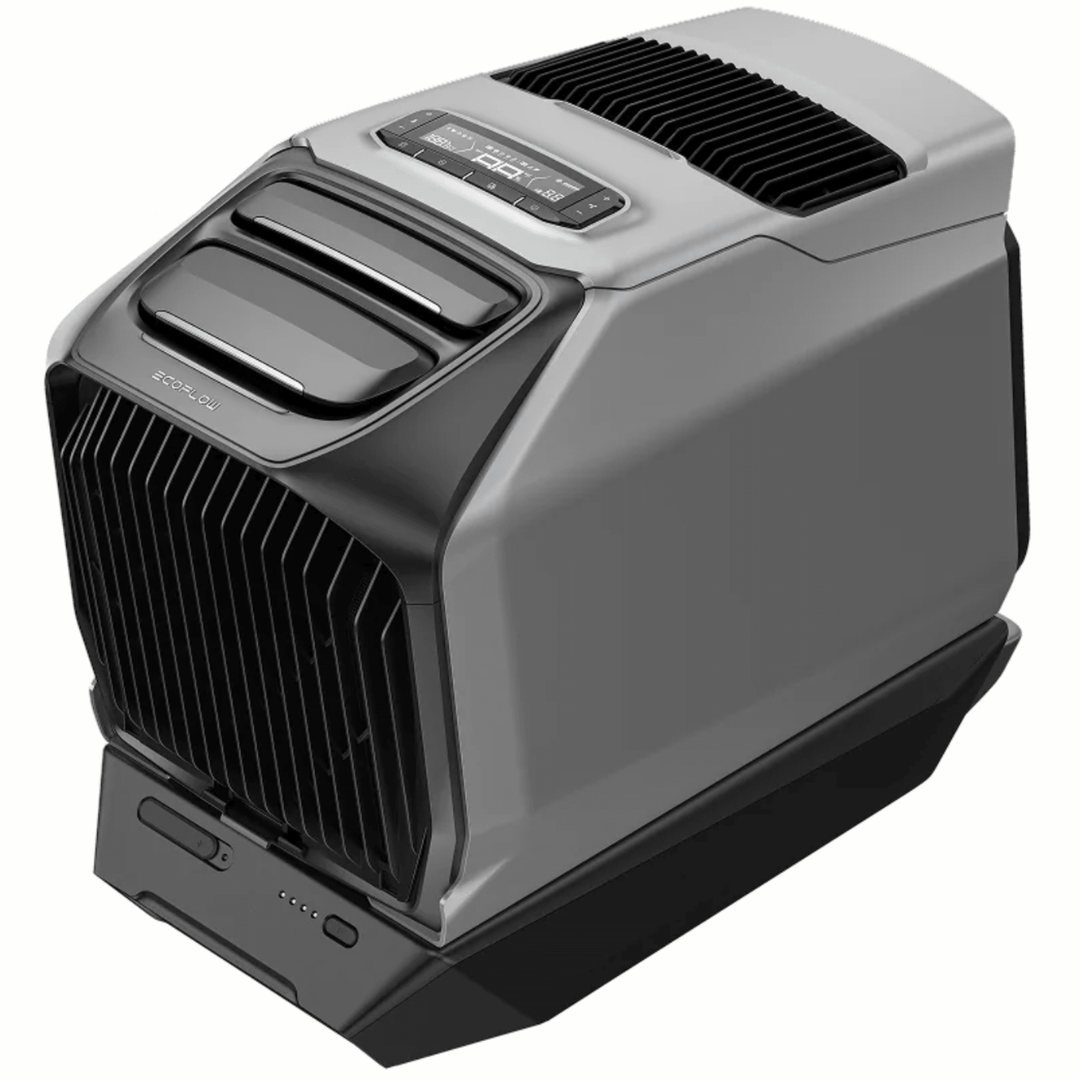 EcoFlow WAVE 3 portable air conditioner unit with sleek design, showcasing fast cooling and energy-efficient features.