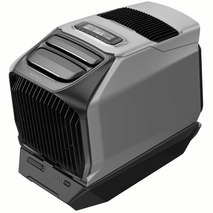 EcoFlow WAVE 3 portable air conditioner unit with sleek design, showcasing fast cooling and energy-efficient features.