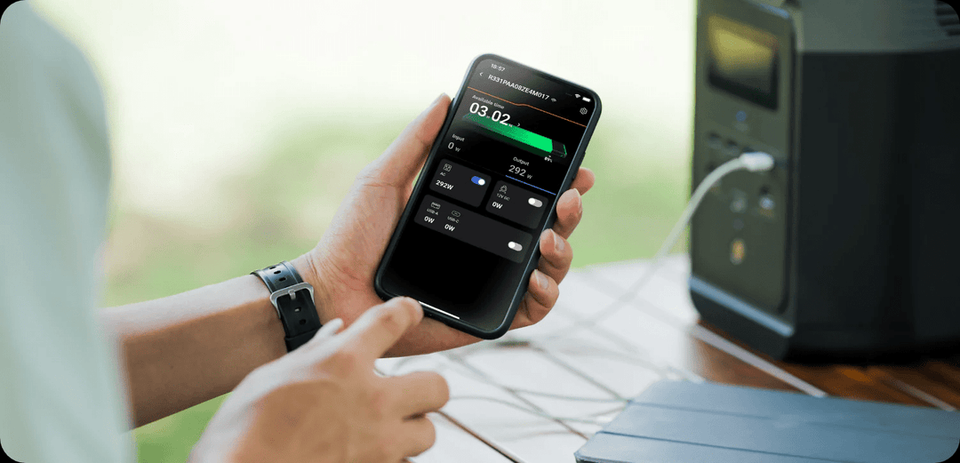 EcoFlow DELTA 2 Extra Battery 1024Wh portable power battery for outdoor and home use, featuring a compact design and connection ports.