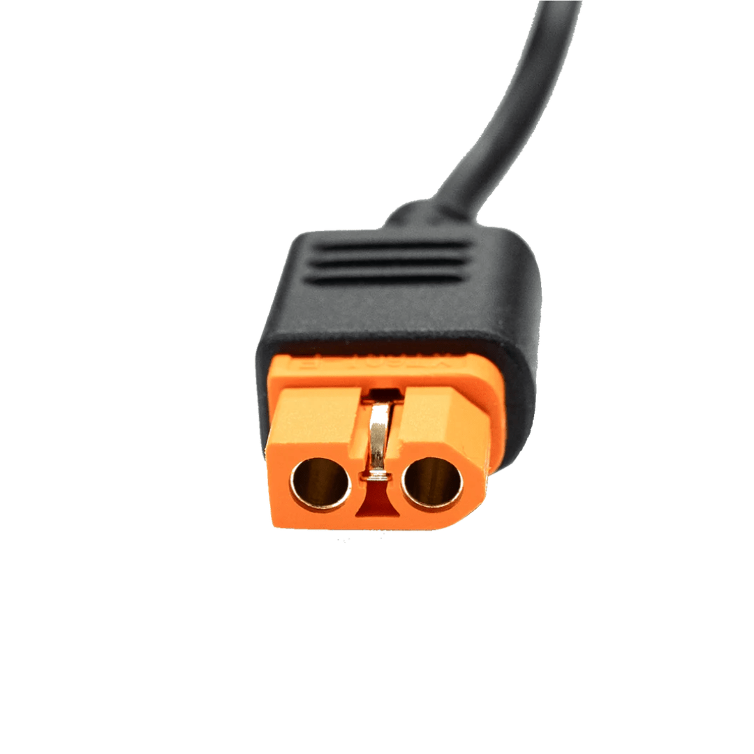 EcoFlow car charging cable, 1.5m, for portable power, durable and reliable car charging solution with EcoFlow branding.