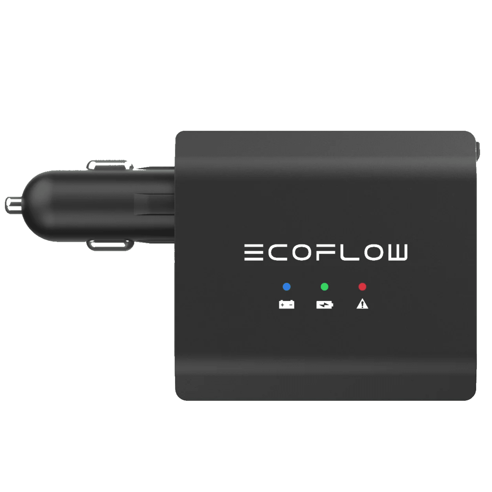 EcoFlow Smart Auto Battery Charger for cars and devices, portable charger with digital display and compact design.