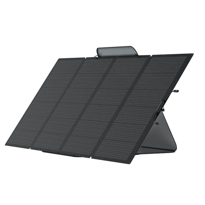 EcoFlow DELTA Pro Ultra inverter with a battery and a 400W solar panel for portable solar power solutions.