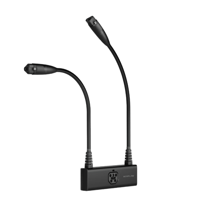 EcoFlow Double Voltage Hub for Smart Home Panel 2, input/output device with multiple connection ports, compact and durable design.