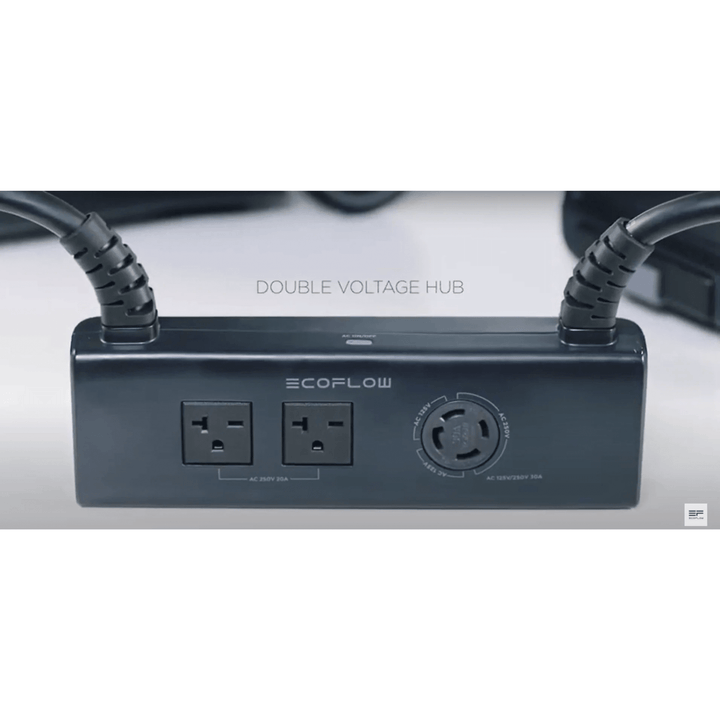 EcoFlow Double Voltage Hub with 3 receptacles for DELTA Pro, compact power accessory for versatile energy management.