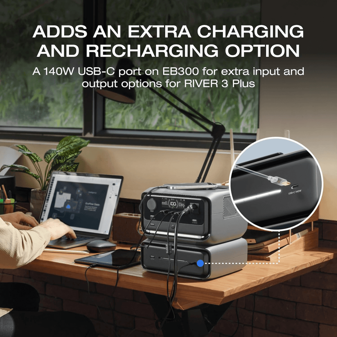 EcoFlow RIVER 3 Plus Extra Battery EB600 572Wh LiFePO4 power supply with portable design and durable construction.