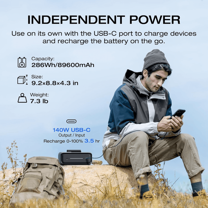 EcoFlow RIVER 3 Plus Extra Battery EB600 572Wh LiFePO4 power supply for portable energy storage and expansion.