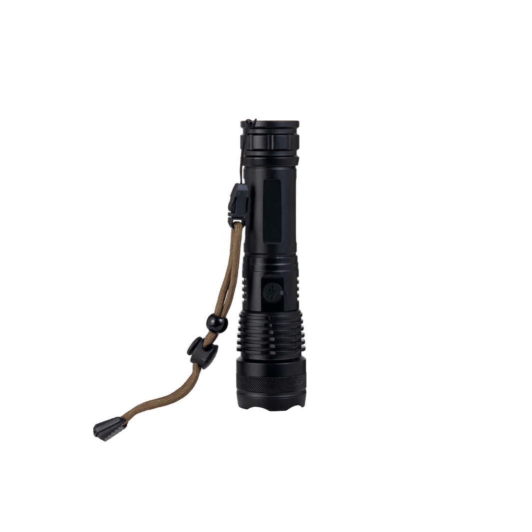 EcoFlow high brightness portable LED flashlight for outdoor use, compact design with powerful illumination for camping and emergencies.