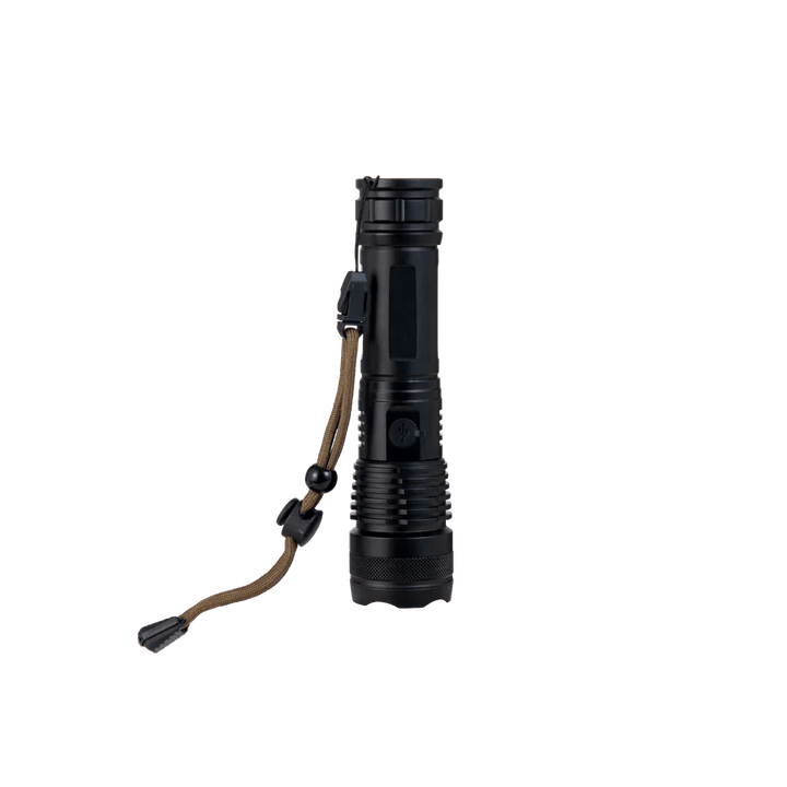 EcoFlow high brightness portable LED flashlight for outdoor use, compact design with powerful illumination for camping and emergencies.