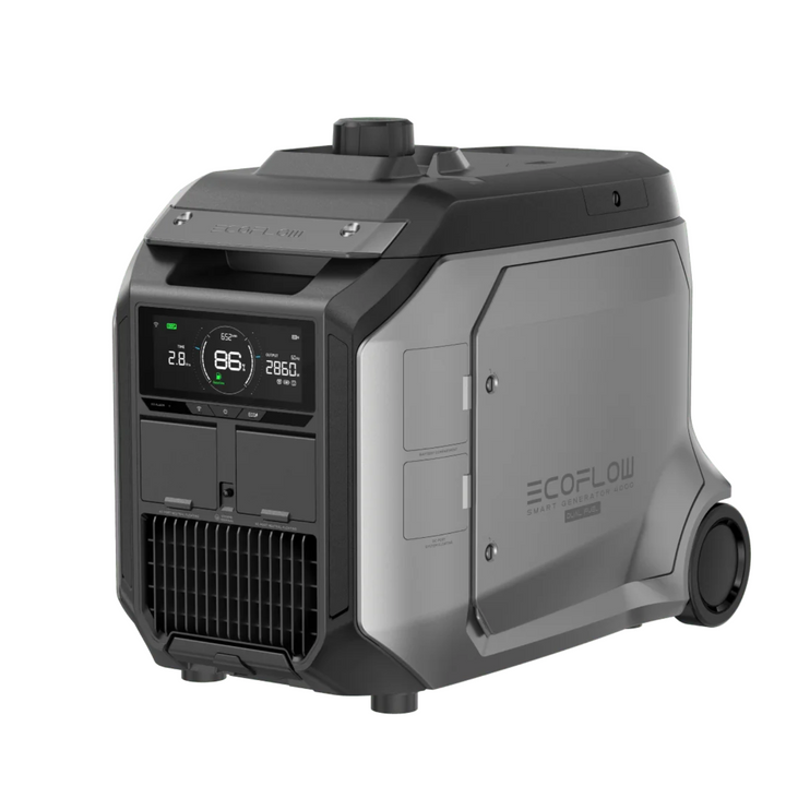 EcoFlow Smart Generator 4000 Dual Fuel with LPG and Gasoline, 3200W DC, portable generator design.