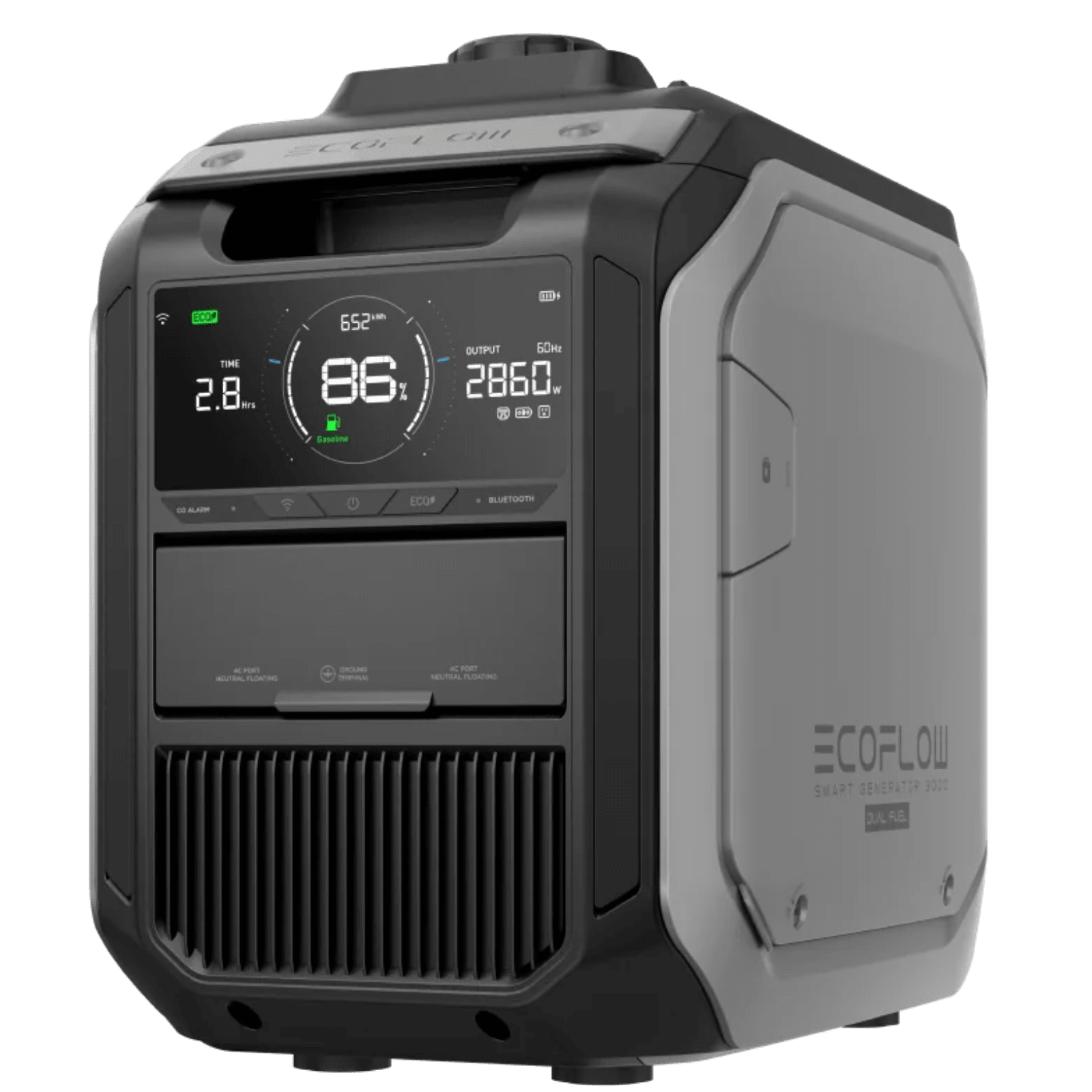 EcoFlow Smart Solar and Gas Generator 3000, portable power station with solar panels and gas engine for versatile energy supply.