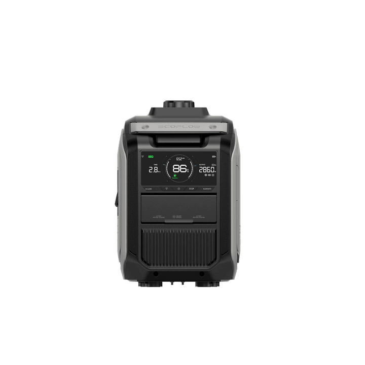 EcoFlow Smart Solar and Gas Generator 3000, portable power solution, with solar panels and gas engine for emergency and outdoor use.