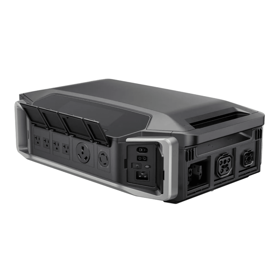 EcoFlow DELTA Pro Ultra inverter unit for high power backup, showcasing the compact design and connection ports on the device.