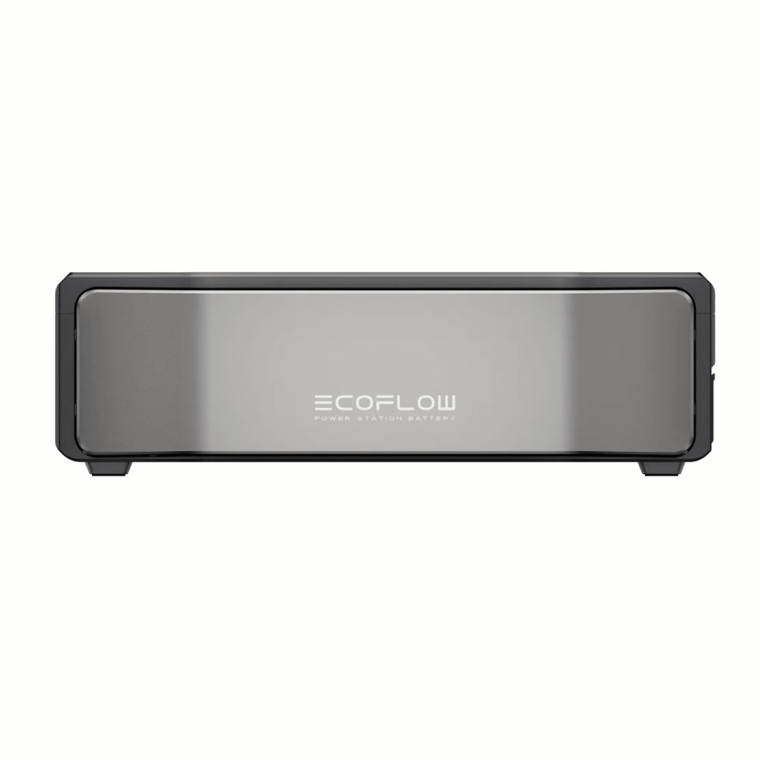 EcoFlow DELTA Pro Ultra X inverter with a matching DELTA Pro Ultra X battery, showcasing the portable power system and connection ports.
