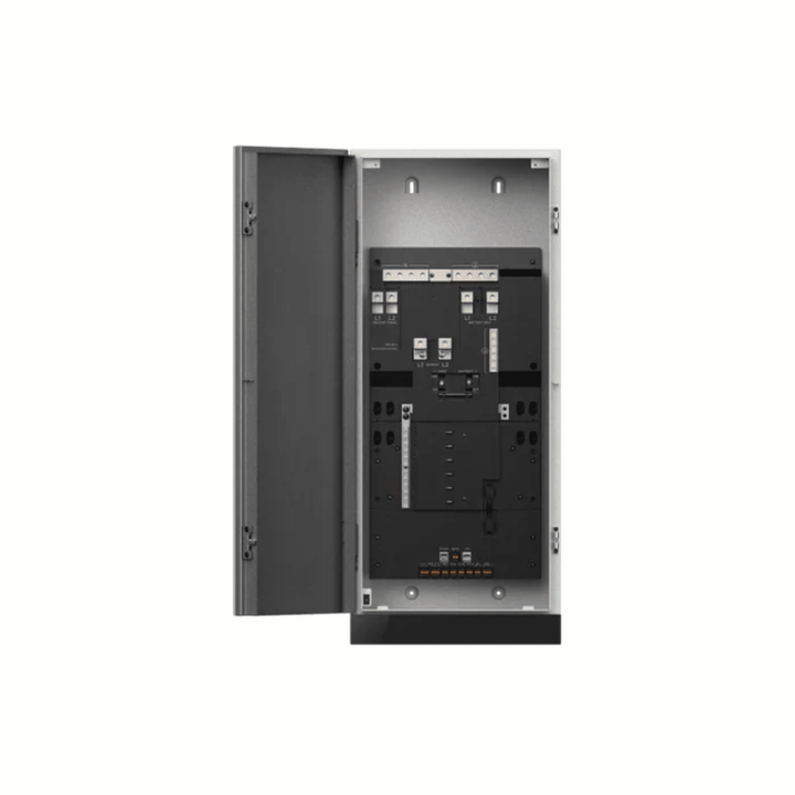 EcoFlow DELTA Pro Ultra X inverter with two batteries and Gateway 200A, showcasing the portable power system and its components.