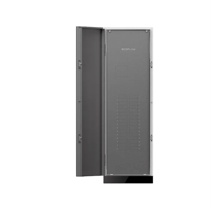 EcoFlow DELTA Pro Ultra X inverter with two batteries and HomePanel 3 display, showing a portable power station setup.