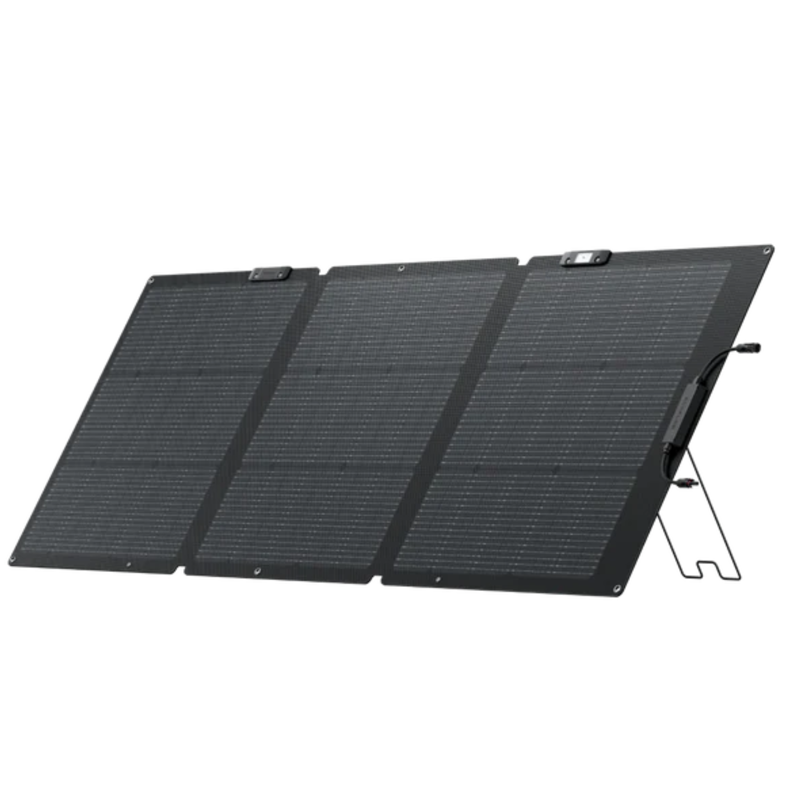 EcoFlow Delta Pro portable power station with 160W solar panel, showing the compact power unit and foldable solar panel in a setup.