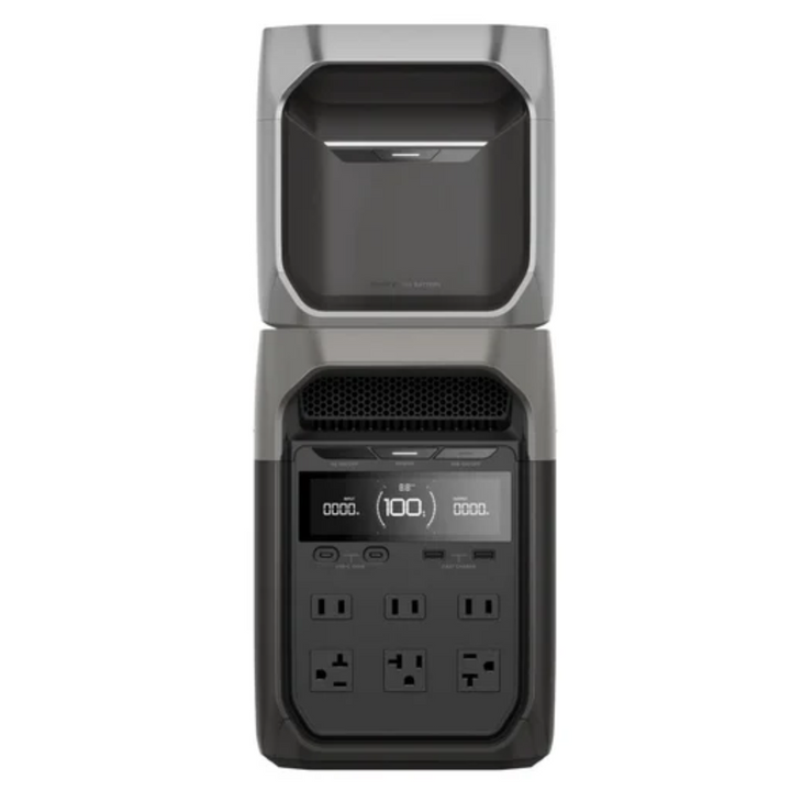 EcoFlow DELTA 3 Smart Extra Battery Reliable Expandable Energy Storage with display and ports.