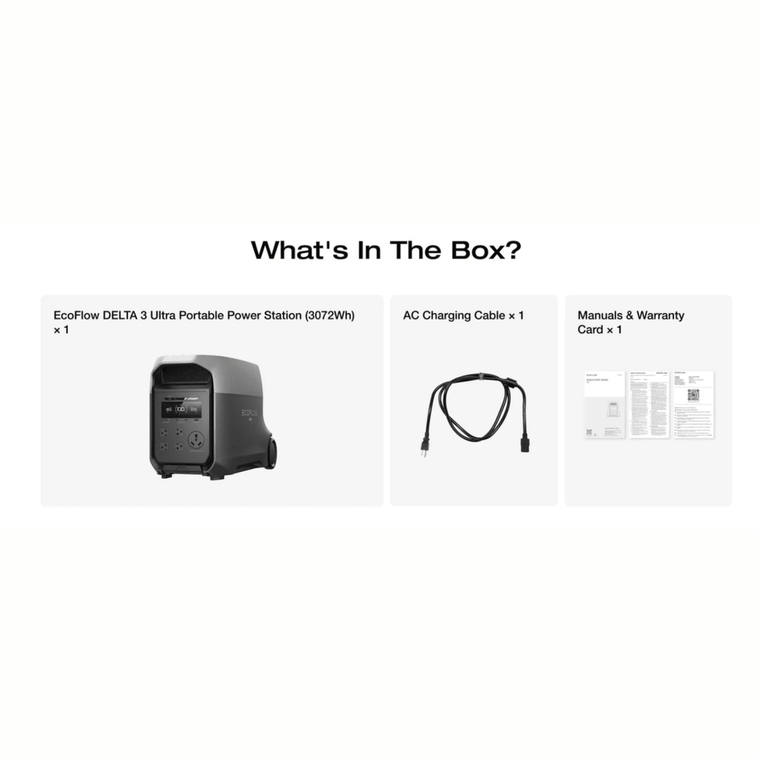 EcoFlow DELTA 3 Ultra portable power station with multiple outlets and durable design for backup energy and portable power needs.