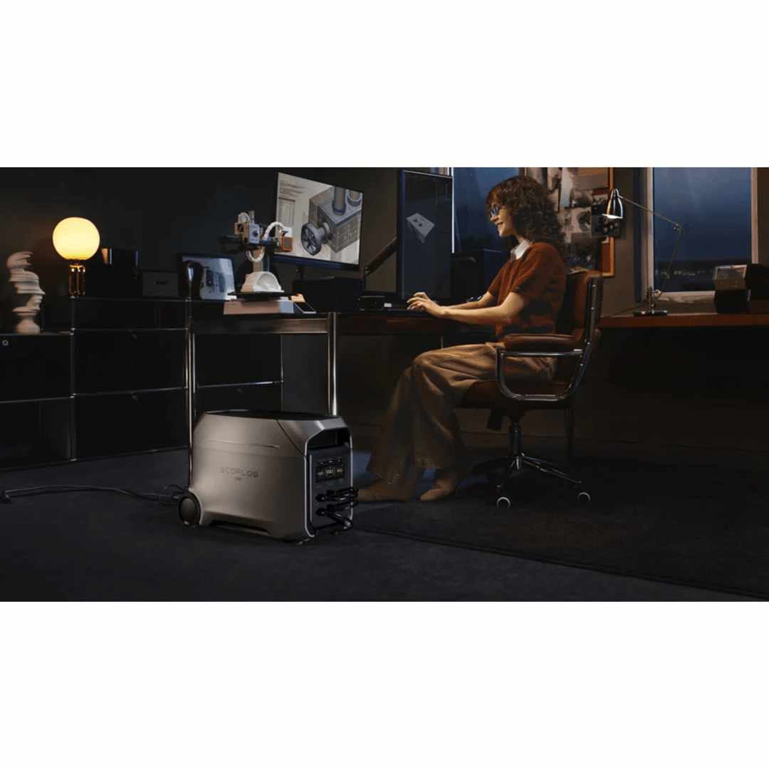 EcoFlow DELTA 3 Ultra portable power station with durable design and multiple ports for backup energy, 3072Wh capacity.