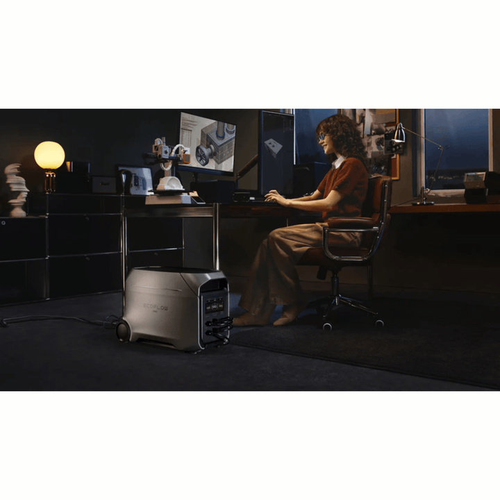 EcoFlow DELTA 3 Ultra portable power station with durable design and multiple ports for backup energy, 3072Wh capacity.