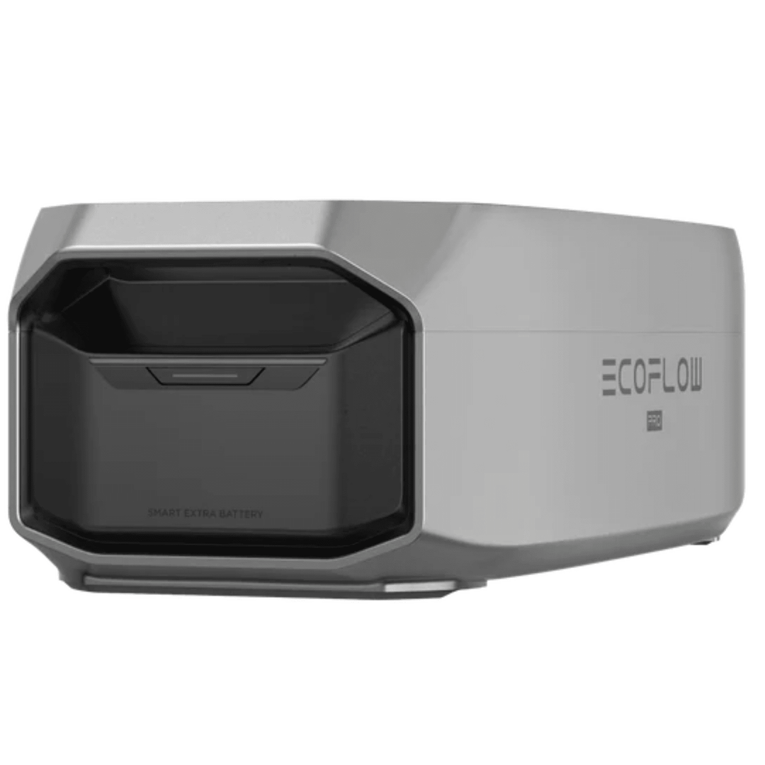 EcoFlow DELTA Pro 3 LFP Smart Extra Battery portable power station with 4096Wh capacity and 72.75 lb weight, shown in image.