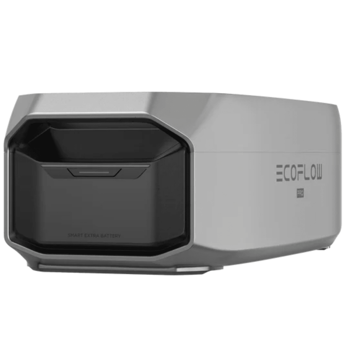 EcoFlow DELTA Pro 3 LFP Smart Extra Battery portable power station with 4096Wh capacity and 72.75 lb weight, shown in image.