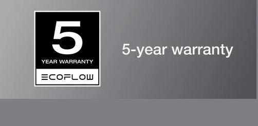 5-year warranty for EcoFlow products offering durability and reliable support.