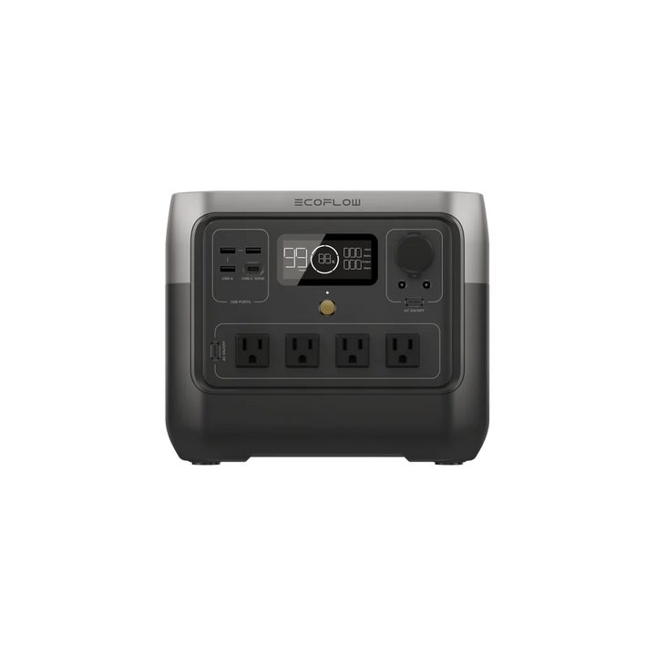 EcoFlow RIVER 2 Pro 768Wh Portable Power Station Generator for Home &amp; Camping with multiple outlets and display.
