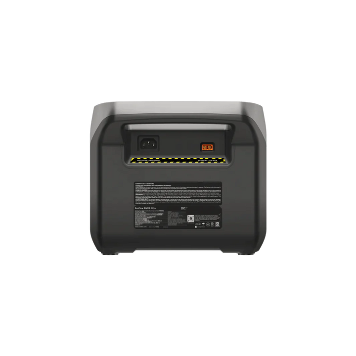 EcoFlow RIVER 2 Pro 768Wh Portable Power Station Generator for Home &amp; Camping back view showing ports and features.