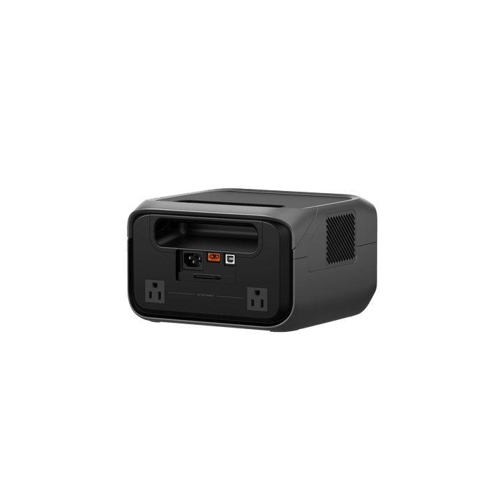 EcoFlow RIVER 3 Plus portable power station with 286Wh capacity and 600W output, shown with multiple power outlets and display panel.