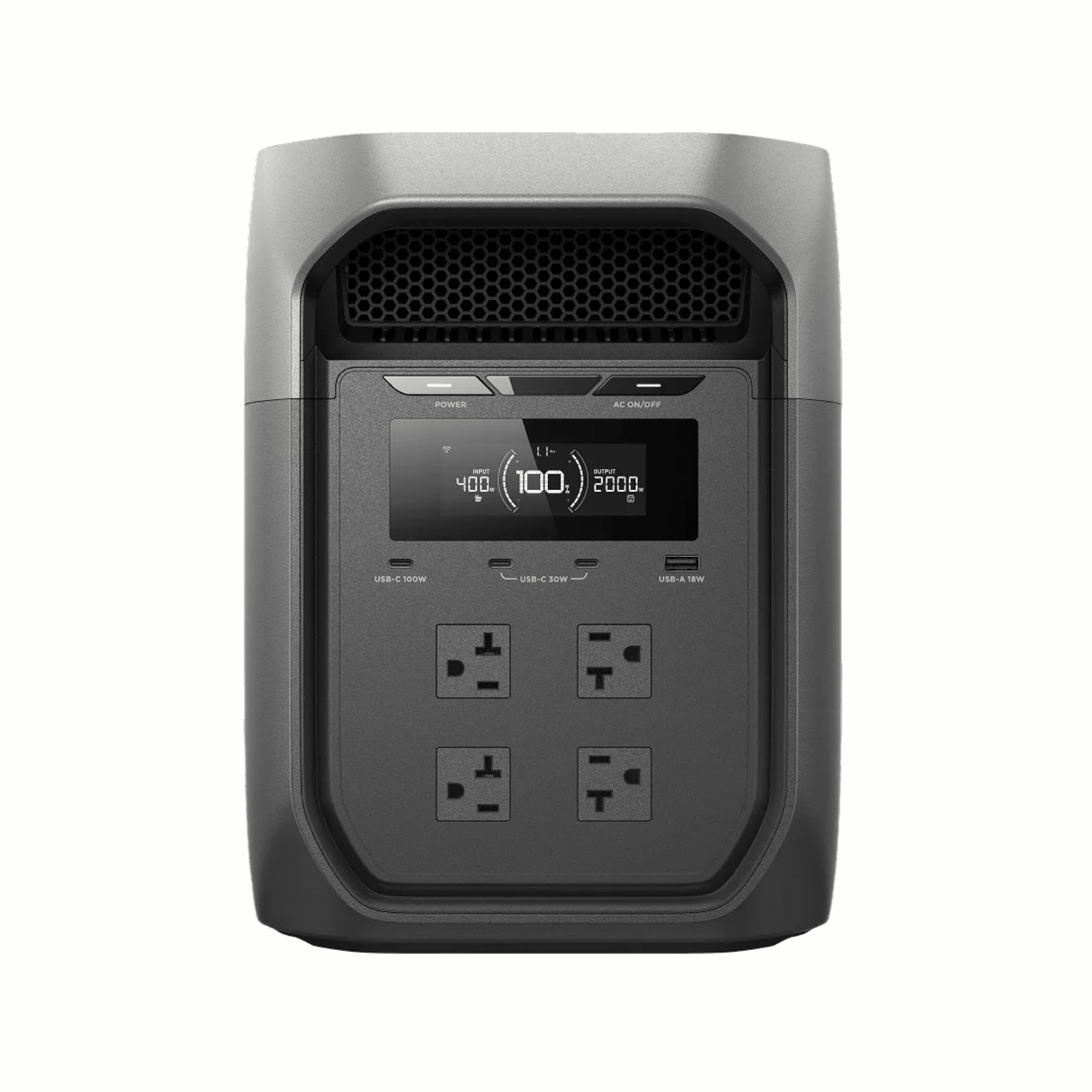 EcoFlow DELTA 3 Max portable power station with 220W solar panel in gray, showing the device and solar panel setup.