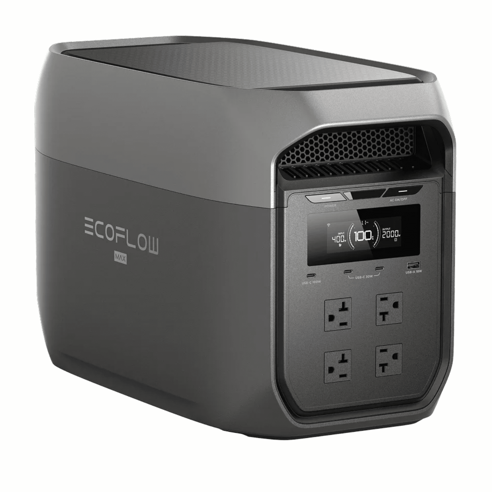 EcoFlow DELTA 3 Max Plus portable power station with 220W solar panel kit for outdoor energy charging.