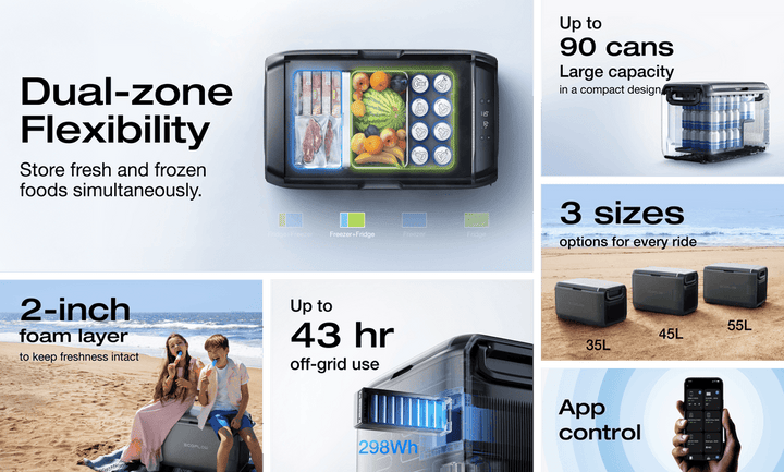 EcoFlow Glacier Classic 55L portable refrigerator and freezer, compact design without battery, ideal for on-the-go cooling.