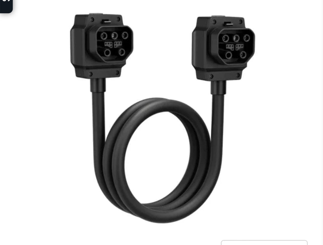 EcoFlow power input/output cable adapter for portable power station with durable connectors and flexible cable design.