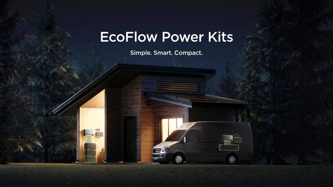 EcoFlow 15kWh Power Get Set Kit showing a compact off-grid energy power kit with solar panels, backup power, and expandable battery system.