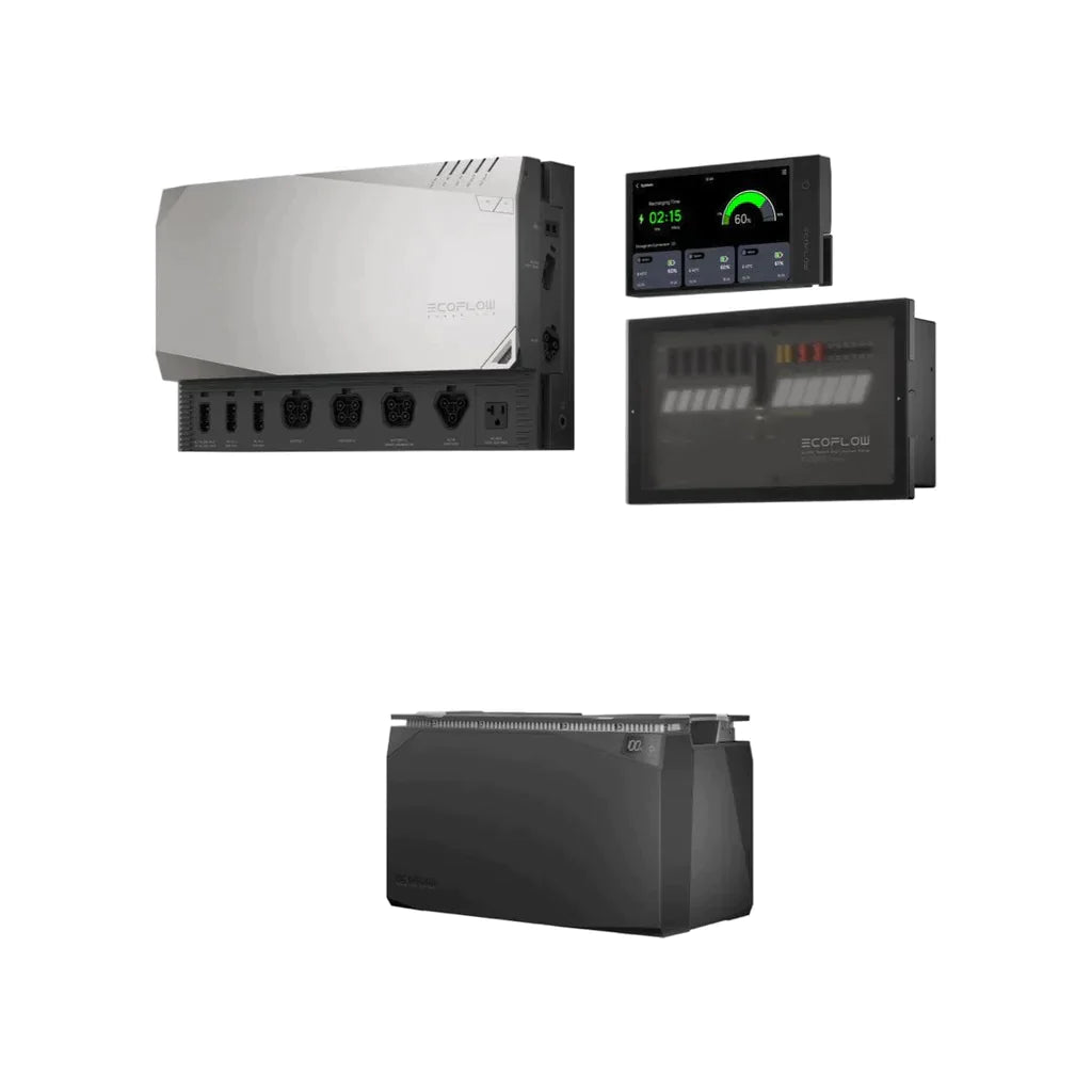 EcoFlow 5kWh Power Independence Kit with batteries and accessories for reliable off-grid energy solutions.