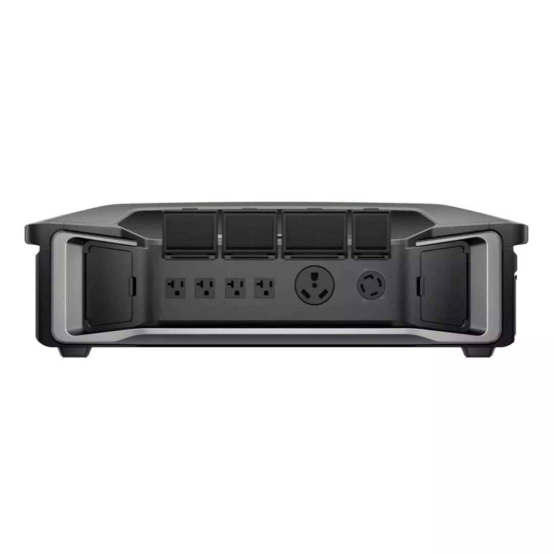 EcoFlow DELTA Pro Ultra Inverter + Qty 5 Batteries for Whole Home Backup 6 KIT back panel showing multiple power outlets.