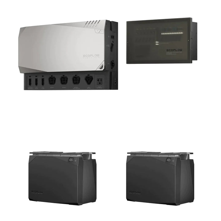 EcoFlow 4kWh Power Prepared Kit portable solar generator for backup power, featuring multiple outlets and compact design.