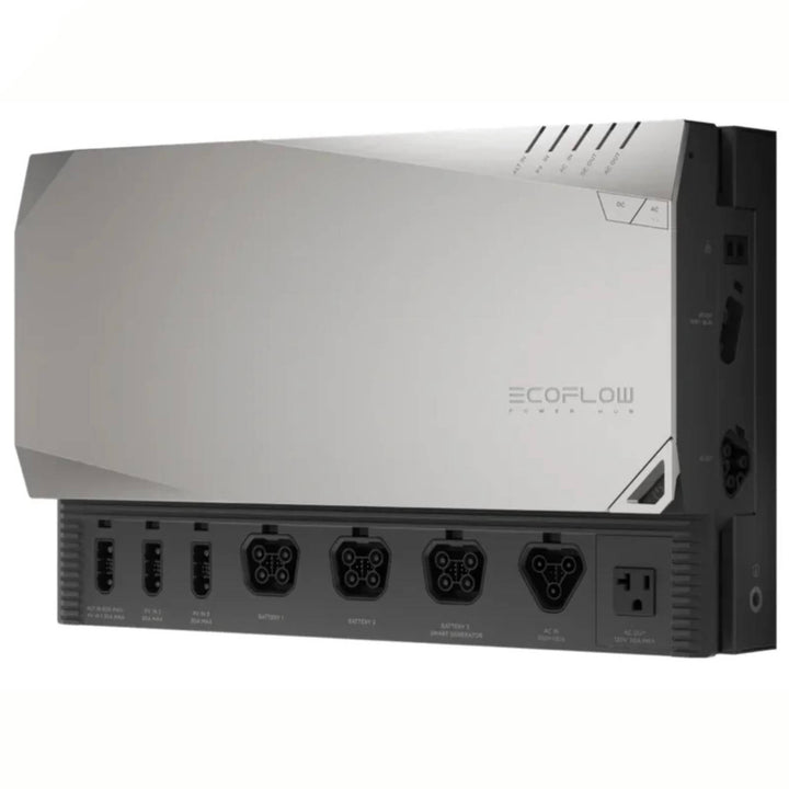 EcoFlow Power Hub high output energy kit for home, RV, and outdoor use, including power management and charging components.