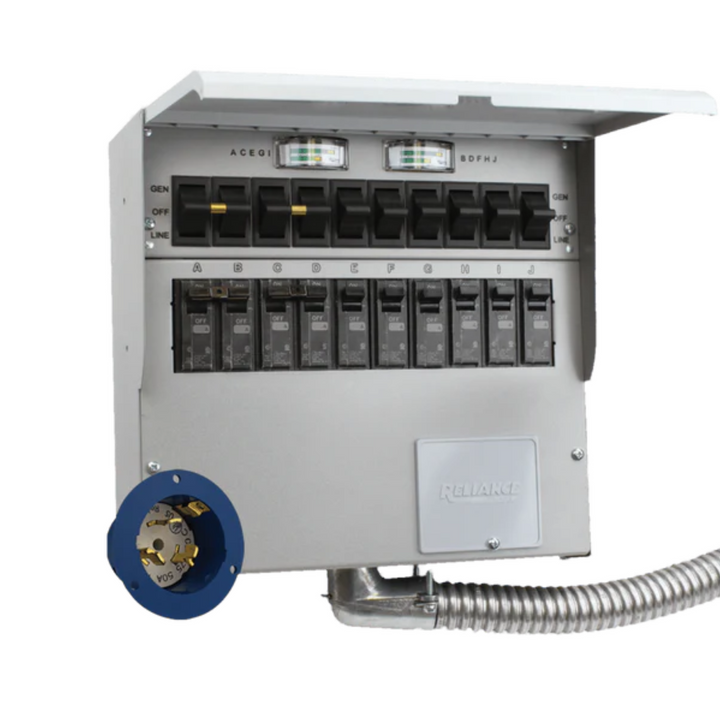 EcoFlow DELTA Pro 3 with 400W Solar Panel and Transfer Switch Image showing the transfer switch A510A.