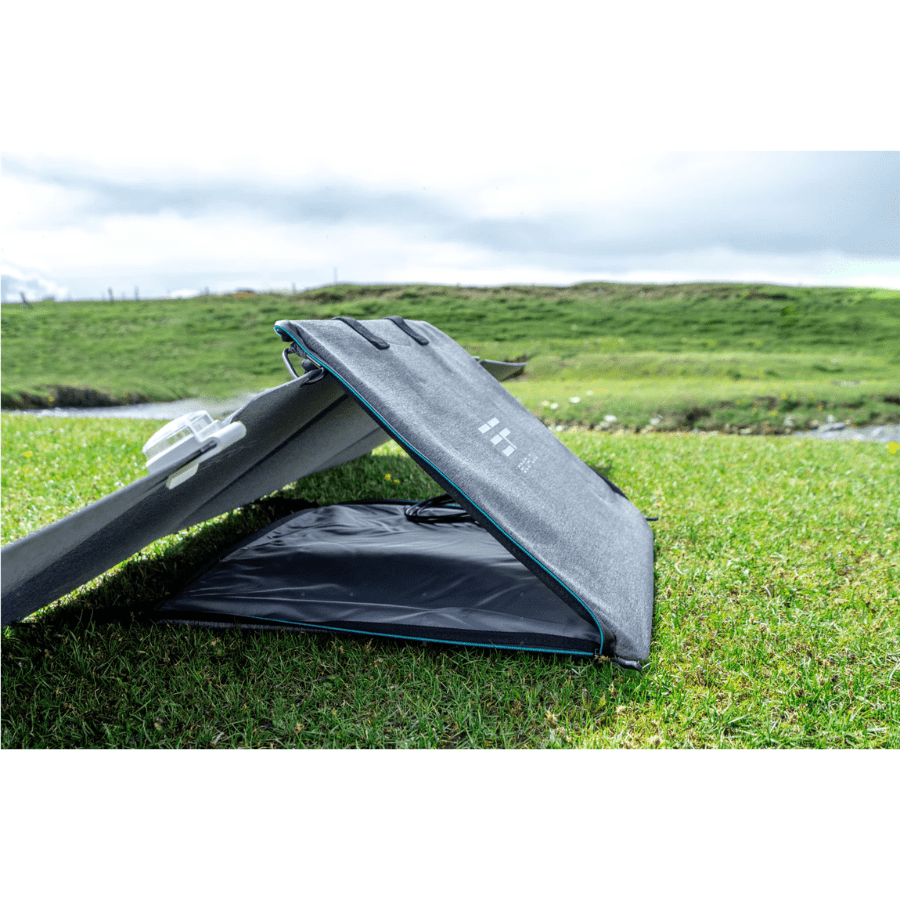 EcoFlow River 2 Pro portable power station with 768Wh capacity next to a durable 110W solar panel for outdoor charging.