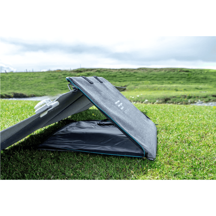 EcoFlow River 2 Pro portable power station with 768Wh capacity next to a durable 110W solar panel for outdoor charging.
