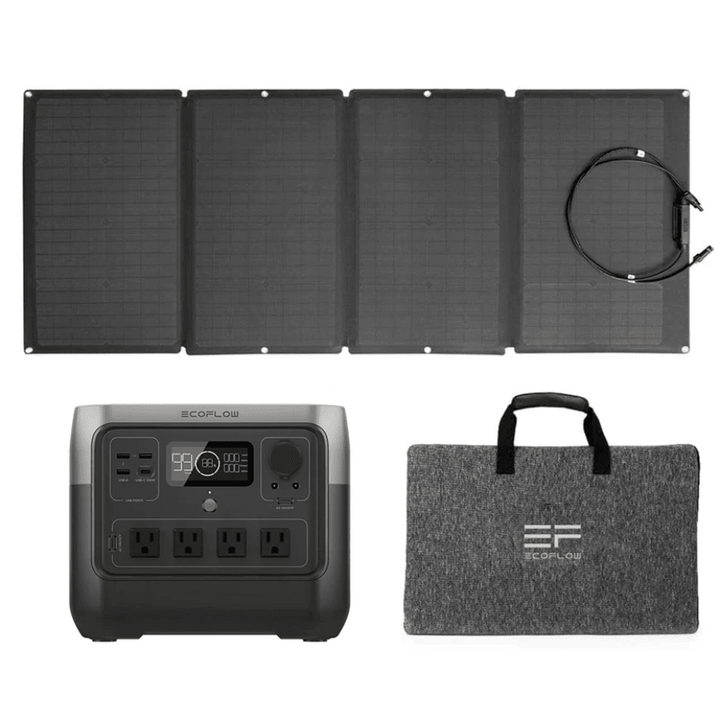 EcoFlow River 2 Pro portable power station with 160W solar panel, durable IP68 design, 768Wh capacity for outdoor use