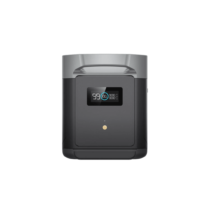 EcoFlow DELTA 2 Max Smart Extra Battery with 2048Wh capacity, LFP chemistry, 51.2V, and 3200W max power output.