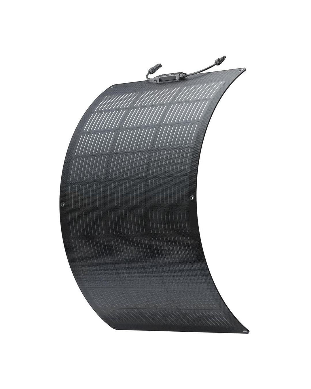 EcoFlow 100W flexible solar panel showcasing high-efficiency solar modules with lightweight, bendable design for portable solar energy.