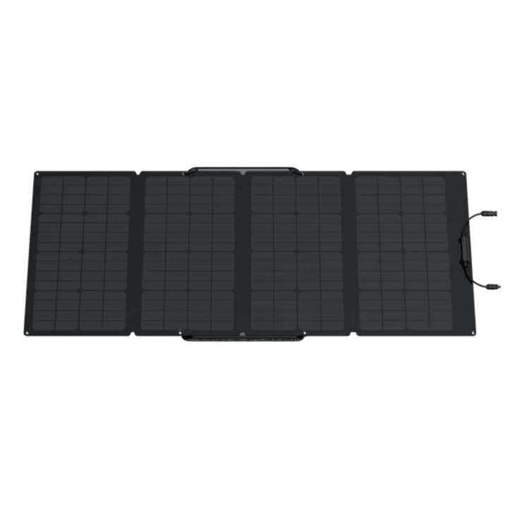 EcoFlow 160W portable solar panel with kickstand, designed for outdoor power stations, showcasing its durable, foldable design.