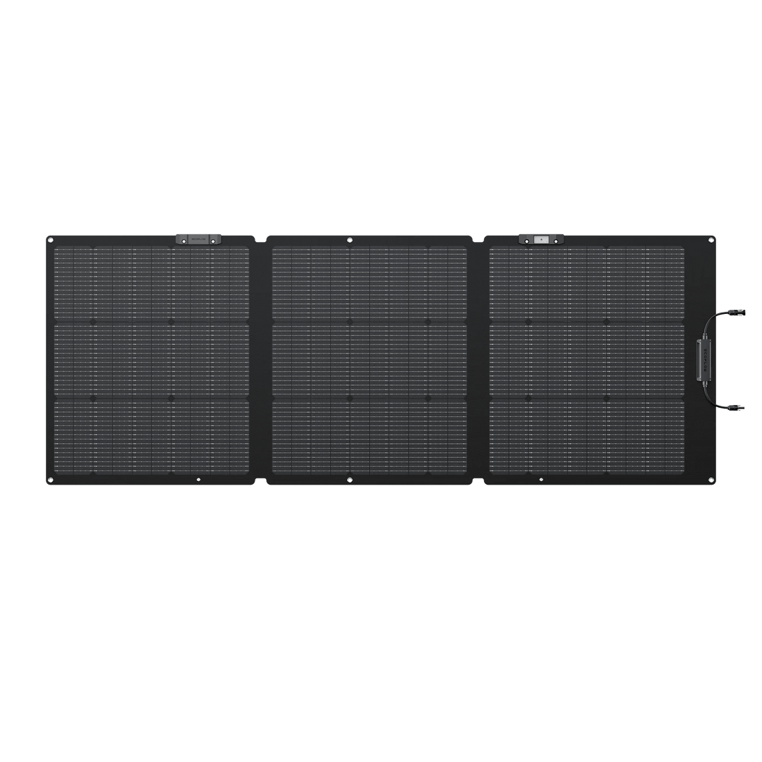 EcoFlow 160W portable solar panel with kickstand for efficient power station charging, outdoor renewable energy solution.