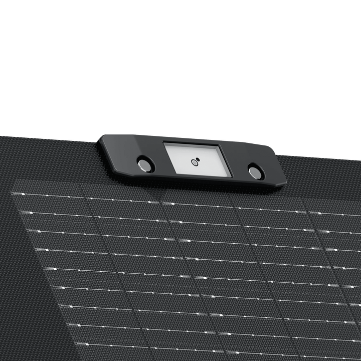 EcoFlow 160W portable solar panel with kickstand, designed for outdoor power stations, shown with adjustable stand and solar cells.