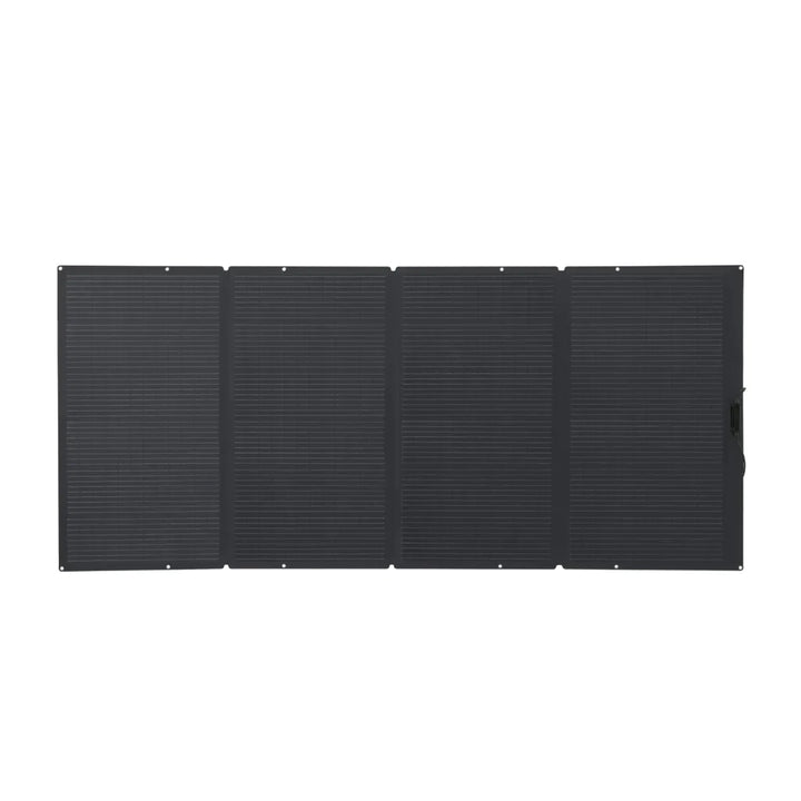 EcoFlow 400W solar panel, self-supporting design for portable recharge of power stations, outdoor renewable energy source.