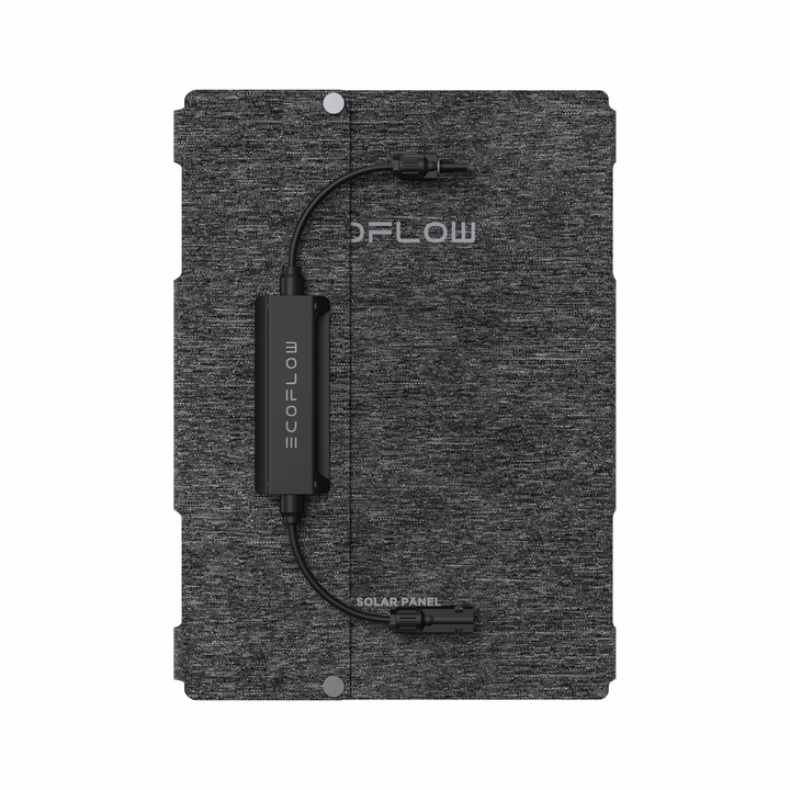 EcoFlow 45W foldable waterproof portable solar panel showing a compact, high-efficiency solar panel ready for outdoor use.
